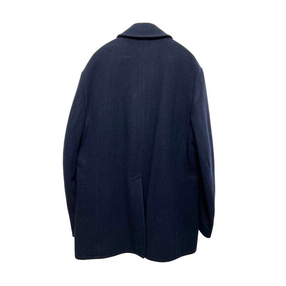 Banana Republic Factory Men's Wool Blend Navy Peacoat - Picture 4 of 7